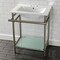 Kingston Brass VPB24187W48 24-Inch Ceramic Console Sink (4-Inch, 3-Hole), White/Brushed Nickel VPB24187W48 - alternate 4